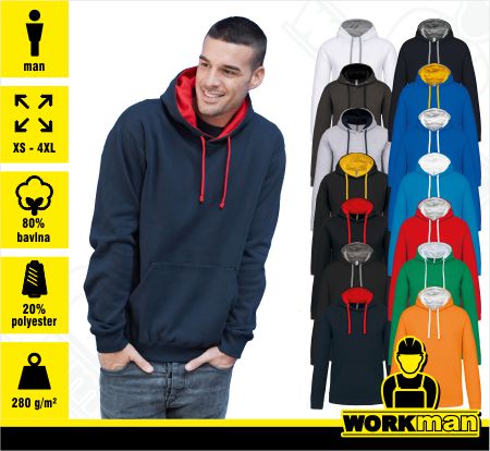 Mikina s kapucňou CONTRAST HOODED SWEATSHIRT Kariban