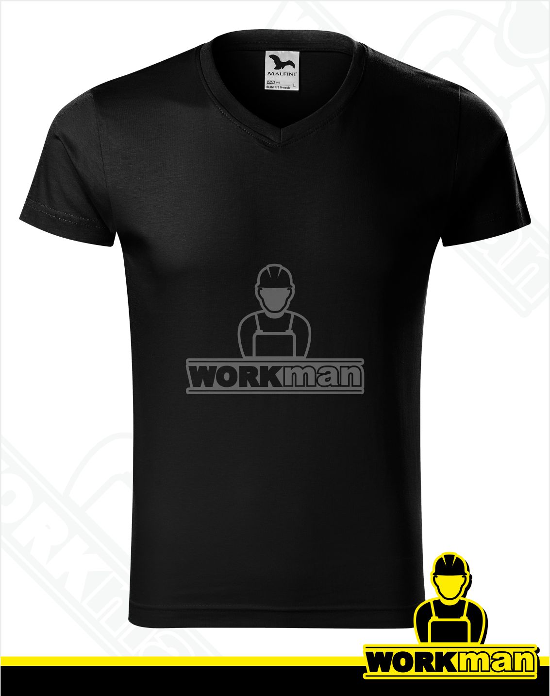 Pánske tričko SLIM FIT V-NECK Malfini čierna