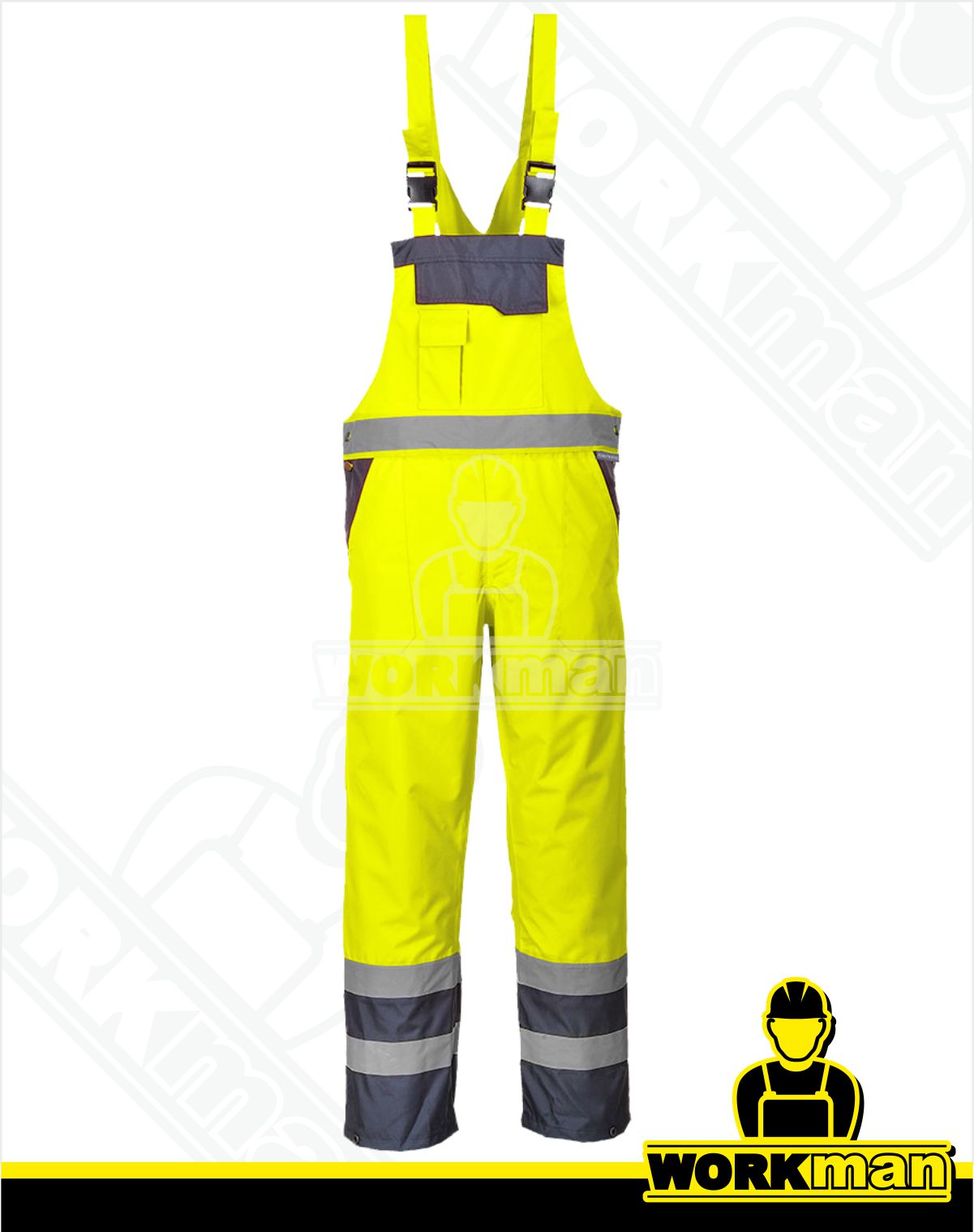 Reflexné nohavice Hi-Vis S488 s náprsenkou Portwest