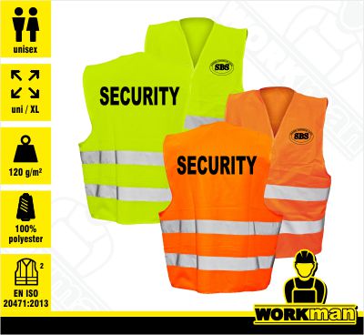 Reflexná vesta UNI SBS-SECURITY Červa