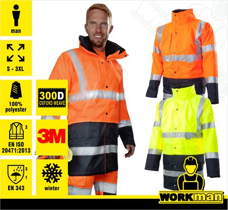 Zateplená reflexná bunda HI-VIZ 4v1 Ardon :