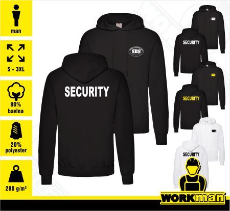 Pánska mikina s kapucňou SBS-SECURITY 280g