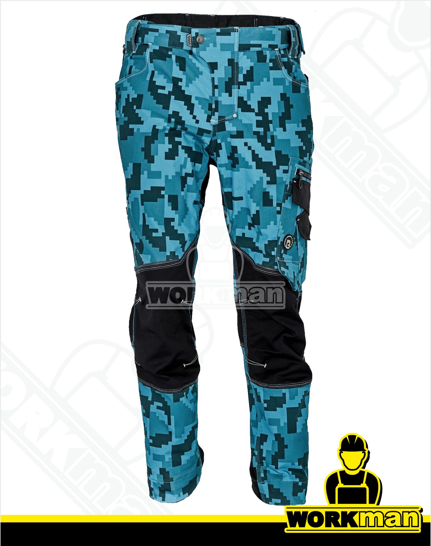 Strečové montérkové nohavice NEURUM CAMOUFLAGE do pása Červa