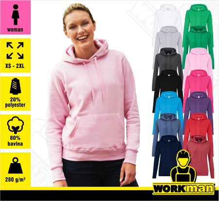 Dámská mikina s kapucňou CLASSIC LADY FIT Fruit of the Loom :