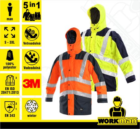 Zateplená reflexná bunda LONDON 5v1 Cxs