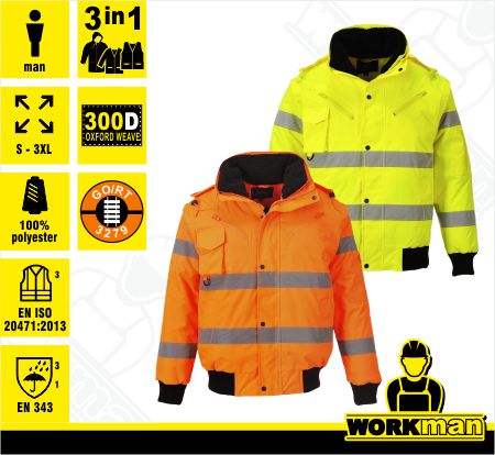 Reflexná bunda CLASSIC BOMBER 3v1 C467 Portwest