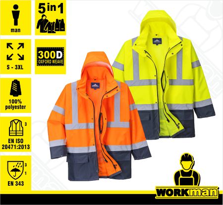 Zateplená reflexná bunda Hi-Vis TRAFFIC 5v1 S766 Portwest