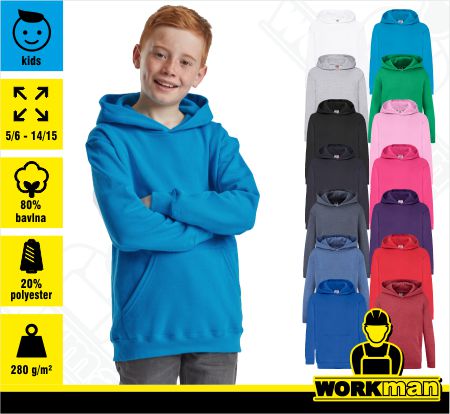 Detská mikina s kapucňou CLASSIC KIDS HOODED SWEAT Fruit of the Loom :