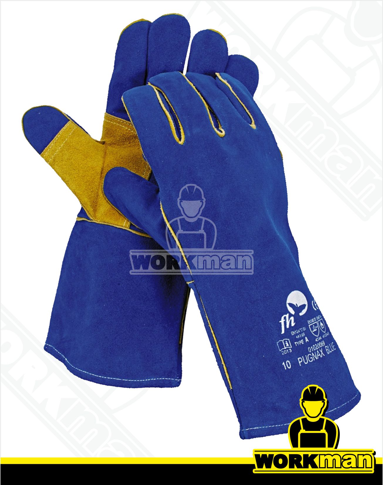 Zváračské pracovné rukavice PUGNAX BLUE Freehand