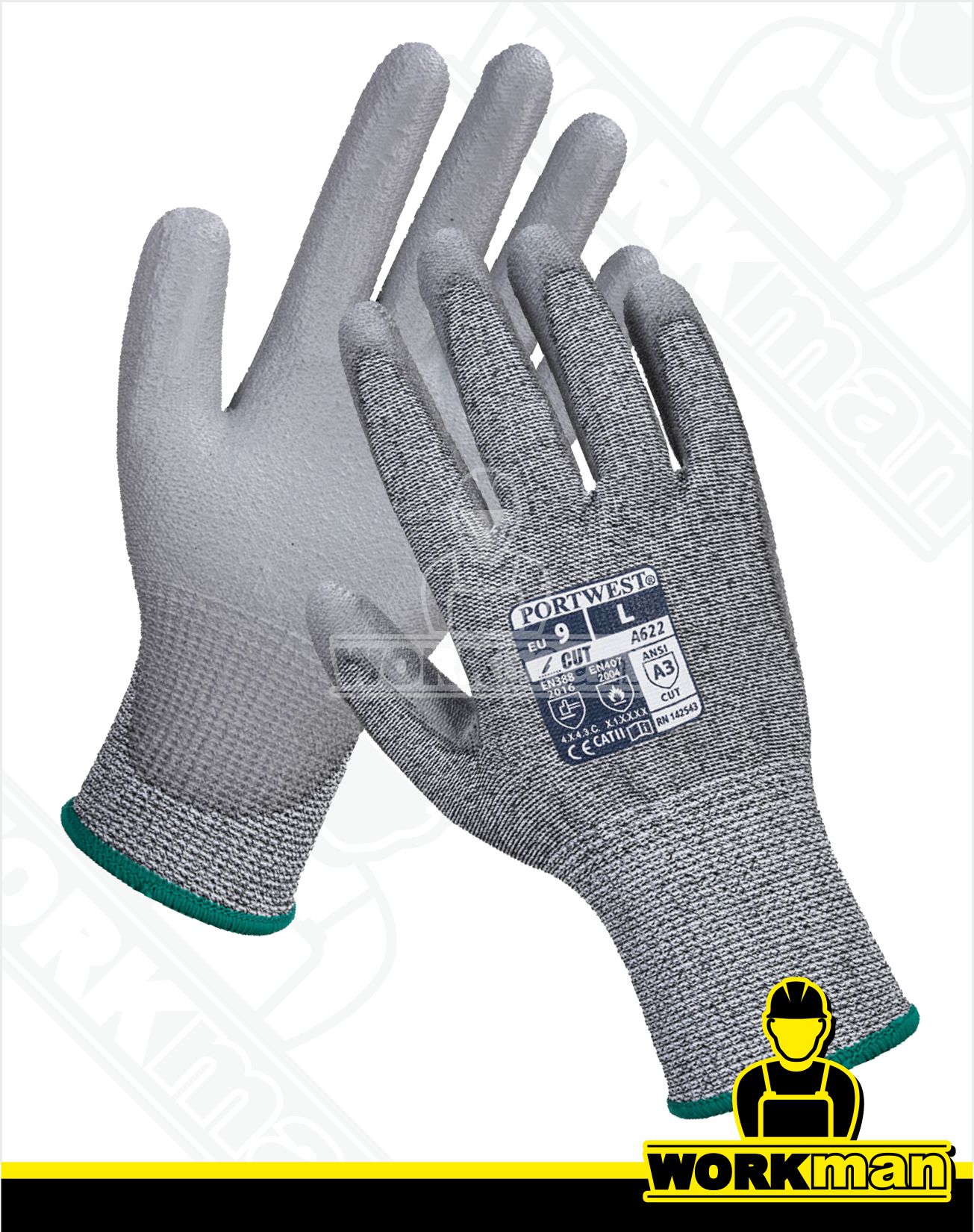 Protiporezné rukavice A622 PU PALM 5 Portwest