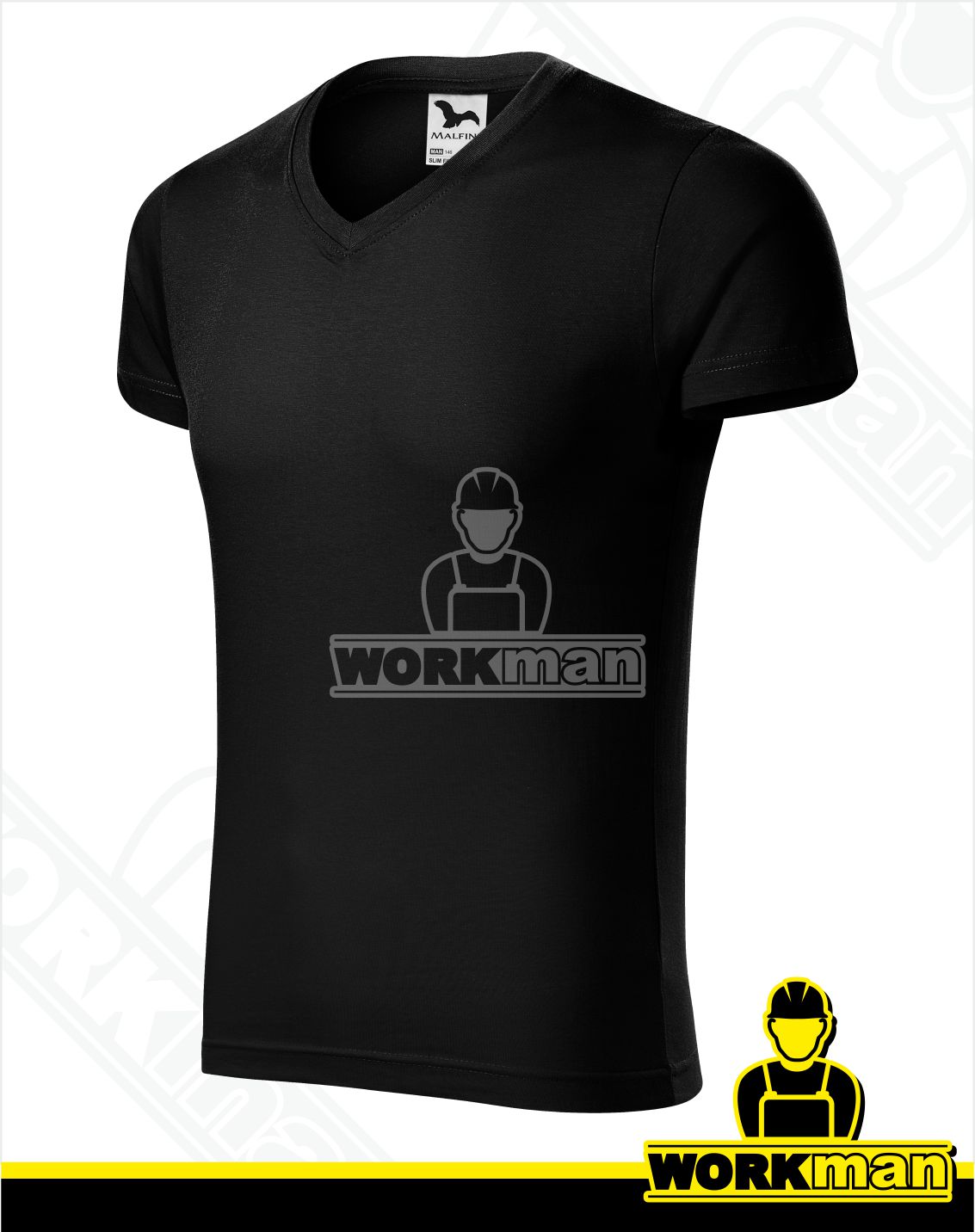 Pánske tričko SLIM FIT V-NECK Malfini čierna