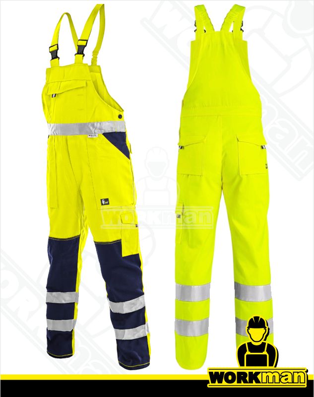 Reflexné montérkové nohavice NORWICH s náprsenkou Cxs