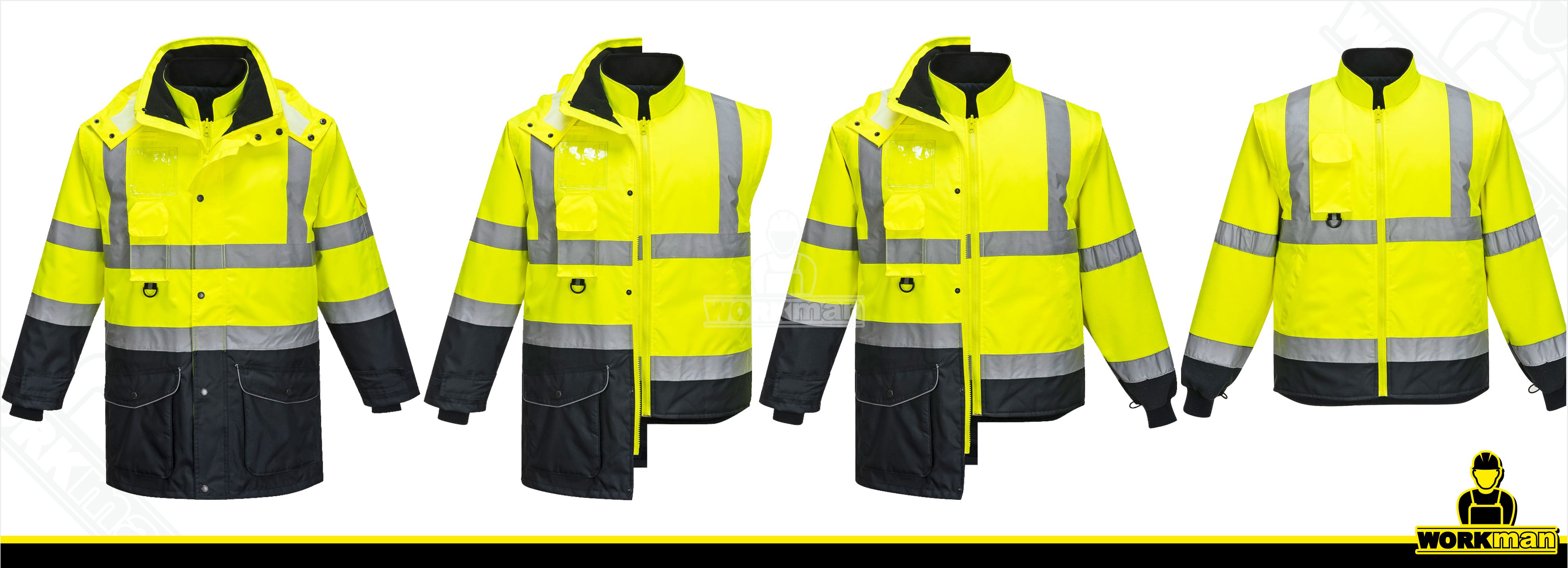 Zateplená reflexná bunda Hi-vis CONTRAST TREFFIC S426 7v1 Portwest