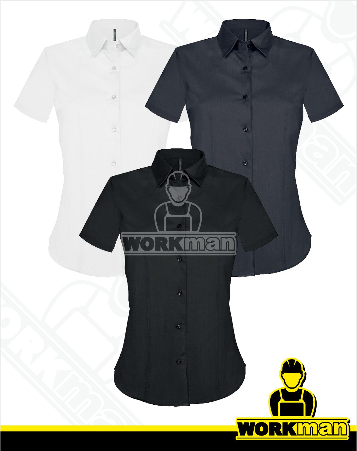 Dámska strečová košeľa s krátkym rukávom K532 Kariban