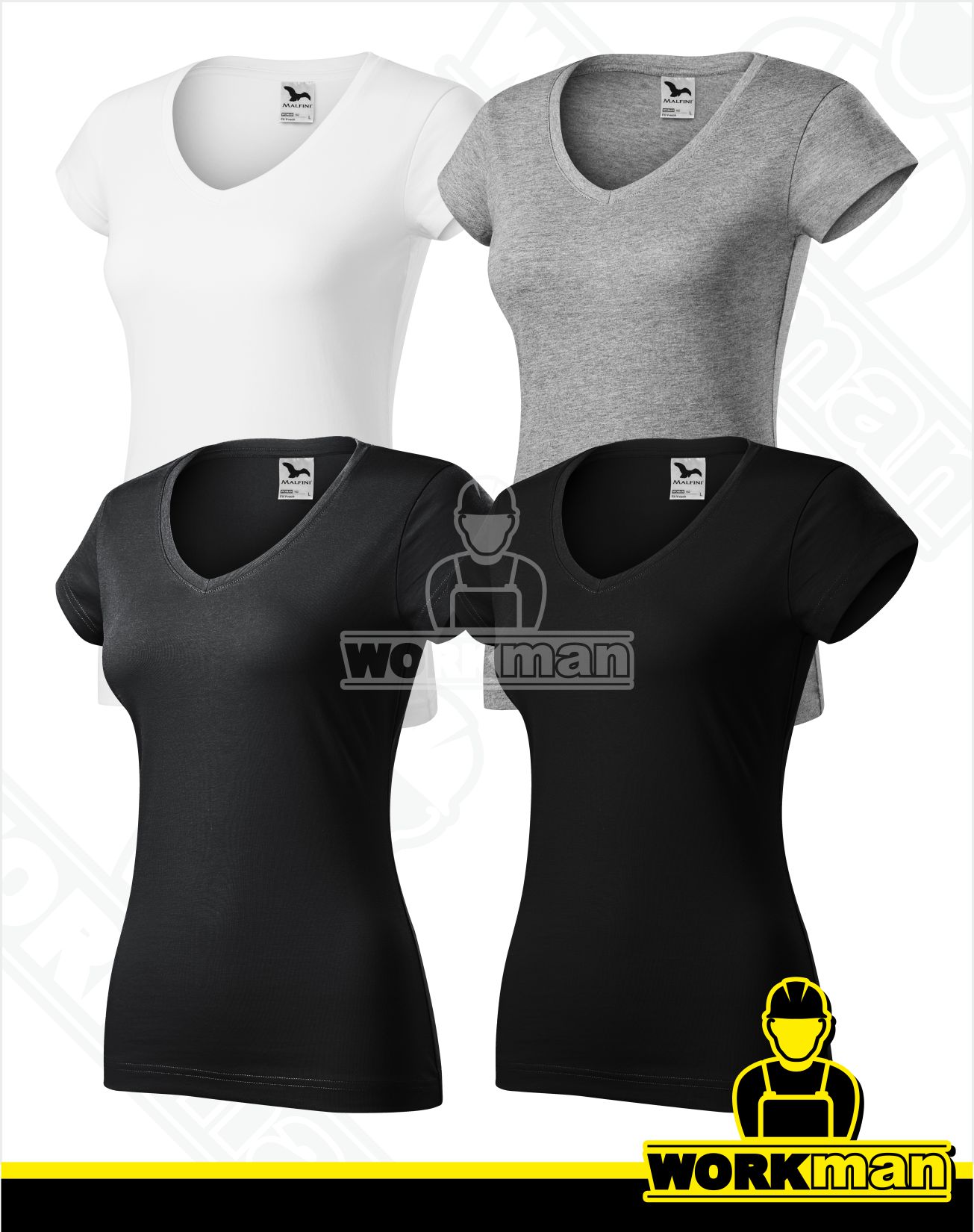 Dámske tričko FIT V-NECK Malfini