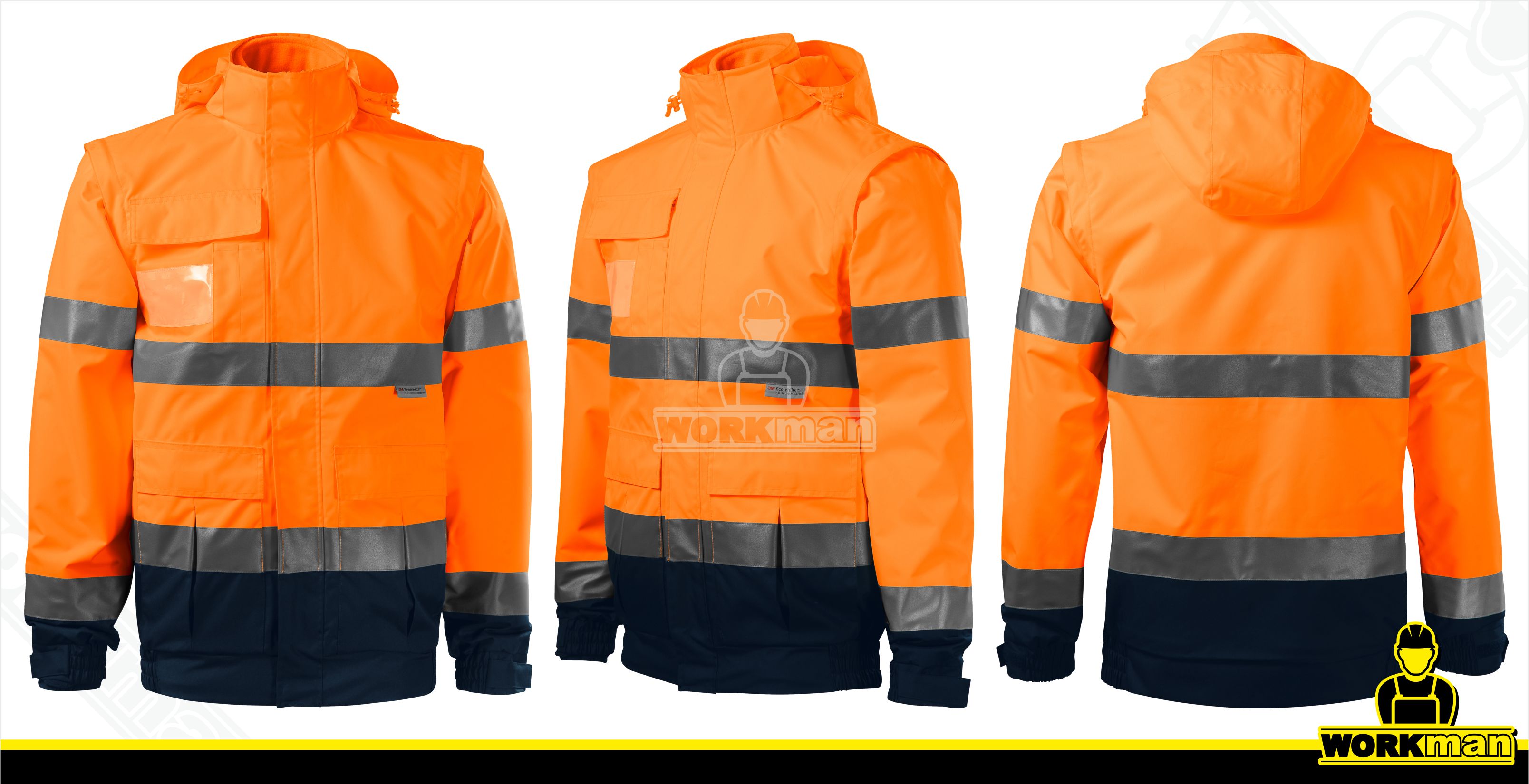 Reflexná bunda HV GUARD 4 IN 1 Rimeck oranžová