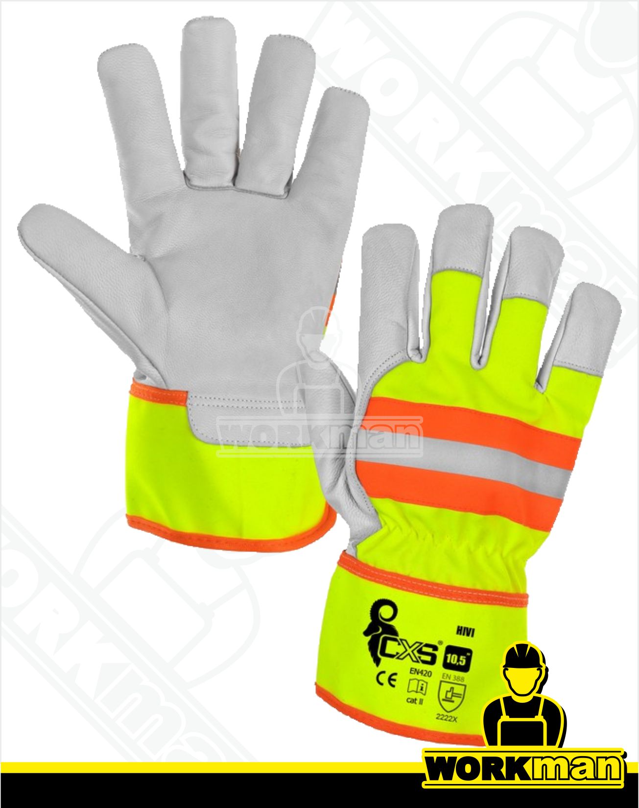 Reflexné kombinované pracovné rukavice HIVI Cxs
