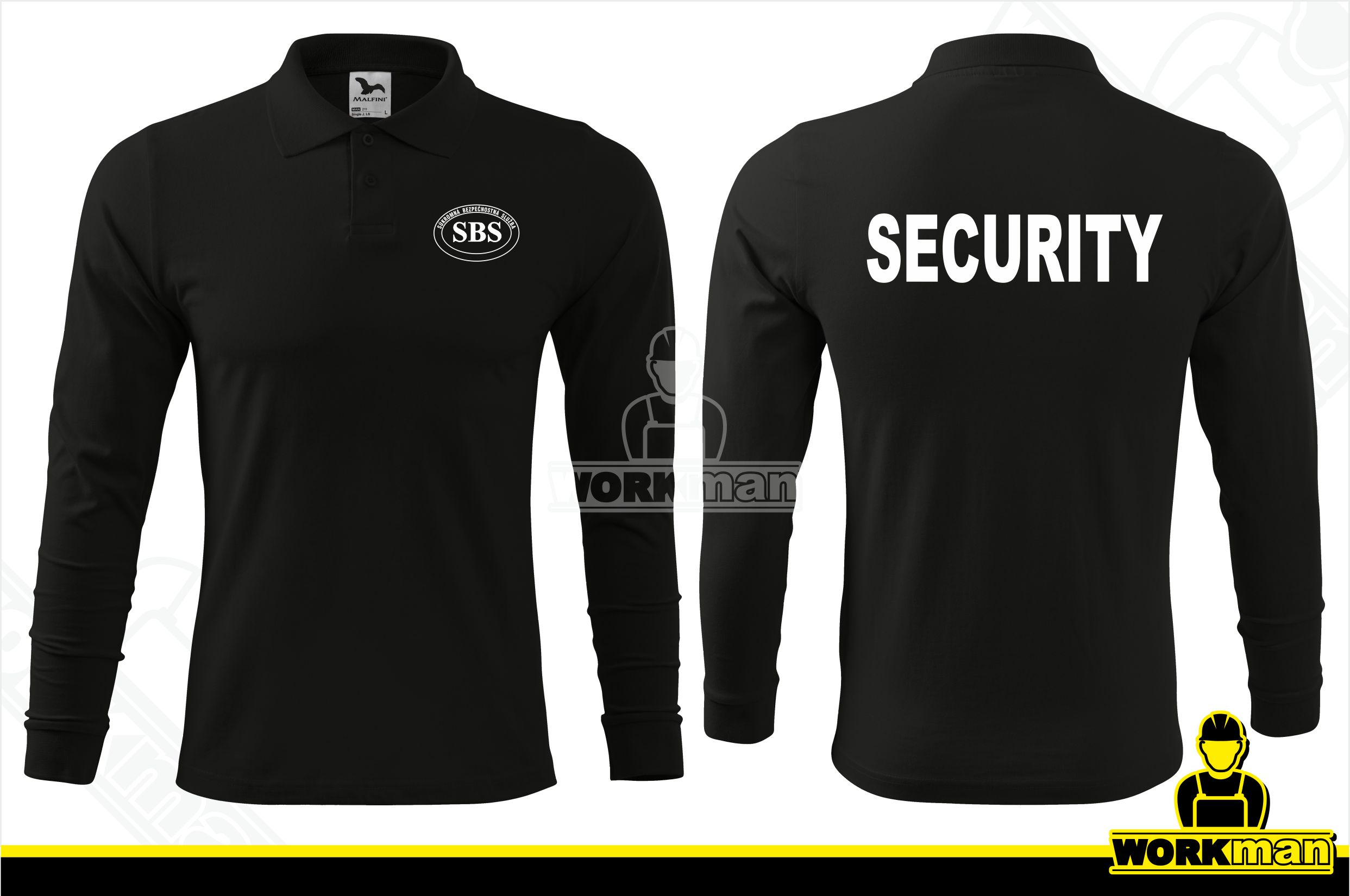 Polokošeľa s dlhým rukávom SBS-SECURITY 180g