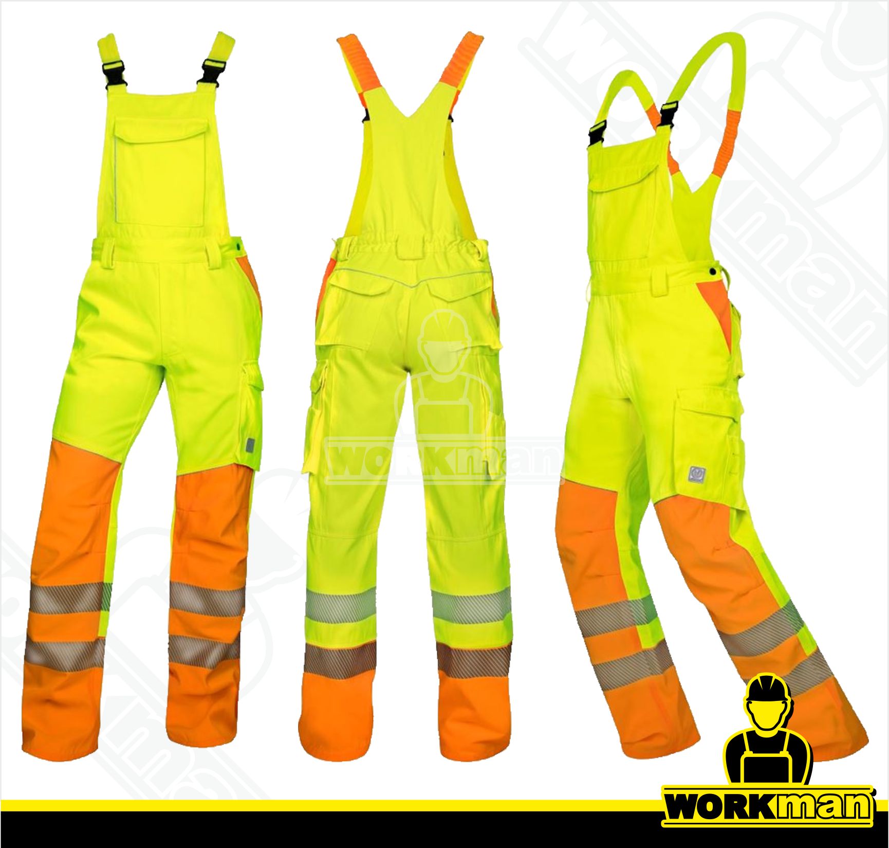 Predĺžené reflexné nohavice SIGNAL s náprsenkou Ardon