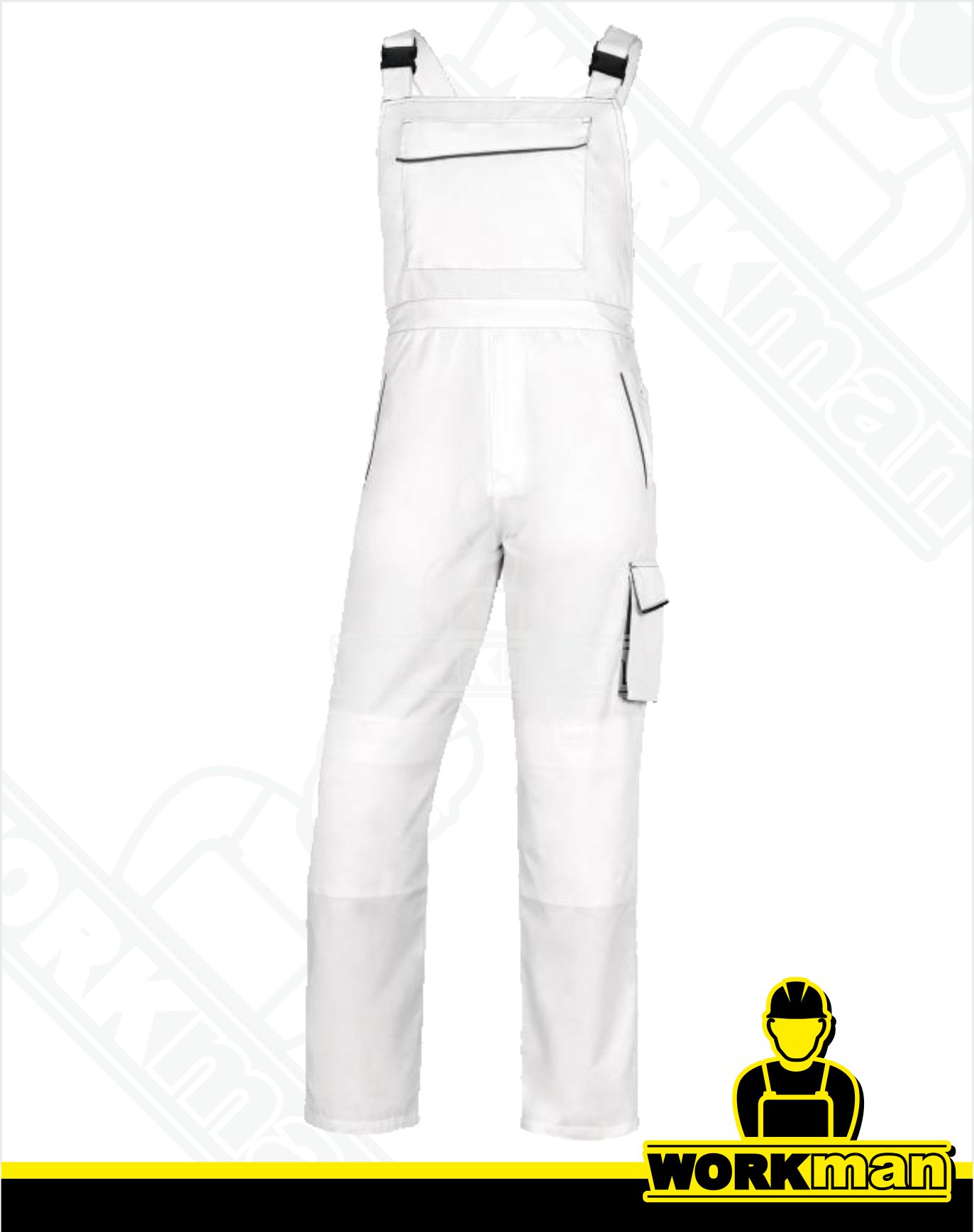 Montérkové nohavice M6SAL PANOSTYLE s náprsenkou Deltaplus biela