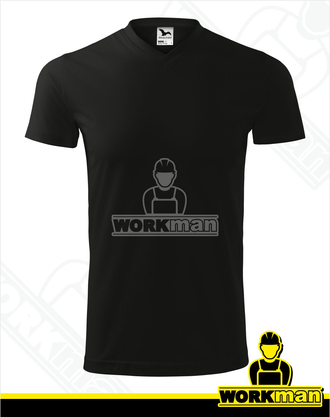 Unisex tričko HEAVY V-NECK Malfini čierna