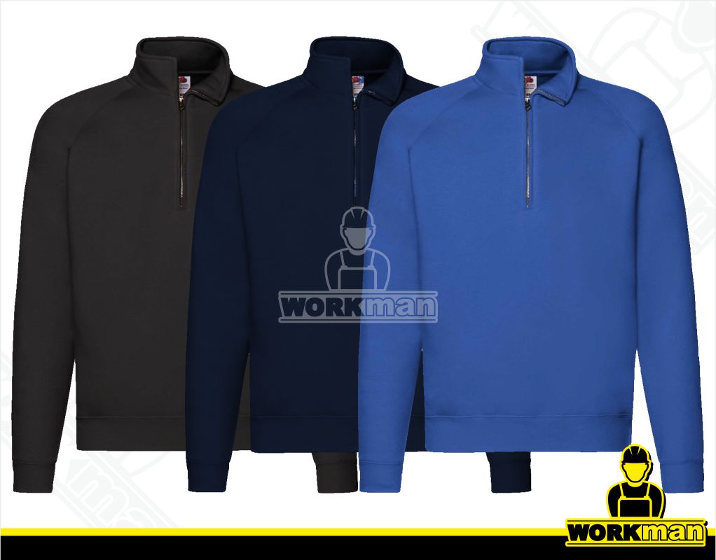 Pánska mikina PREMIUM ZIP NECK SWEAT Fruit of the Loom