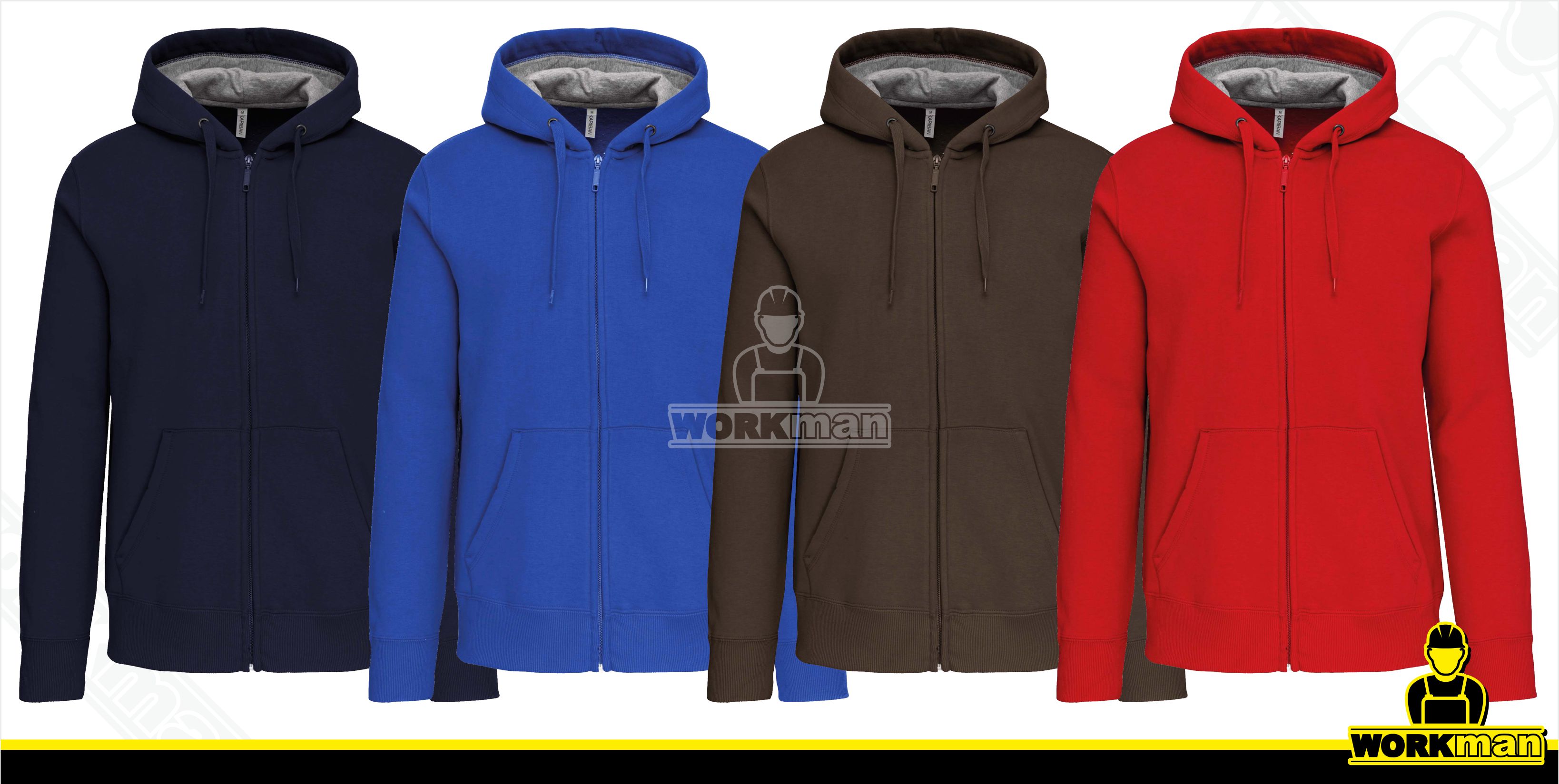 Pánská mikina s kapucňou a zipsom Kariban