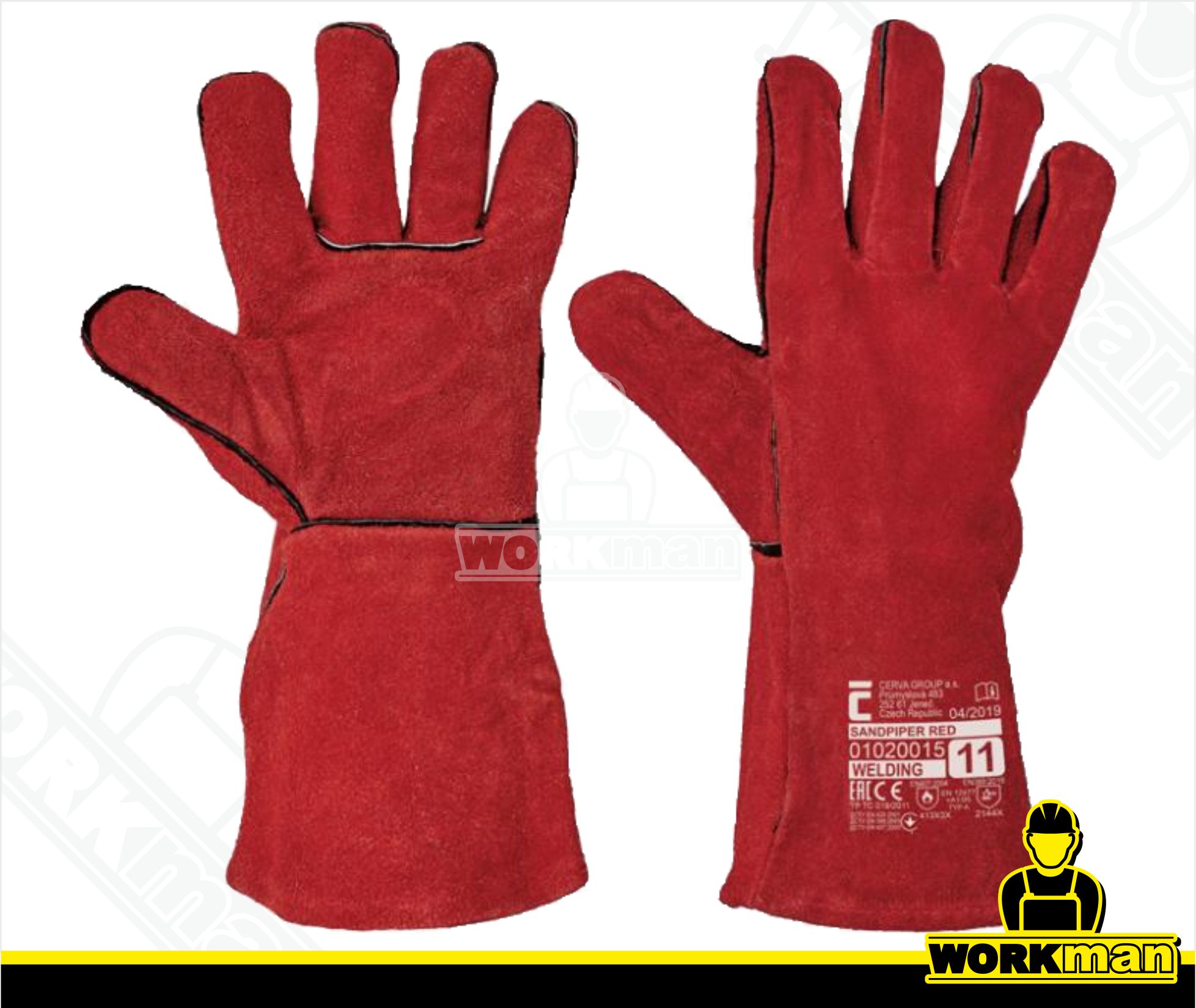 Zváračské pracovné rukavice SANDPIPER RED Červa