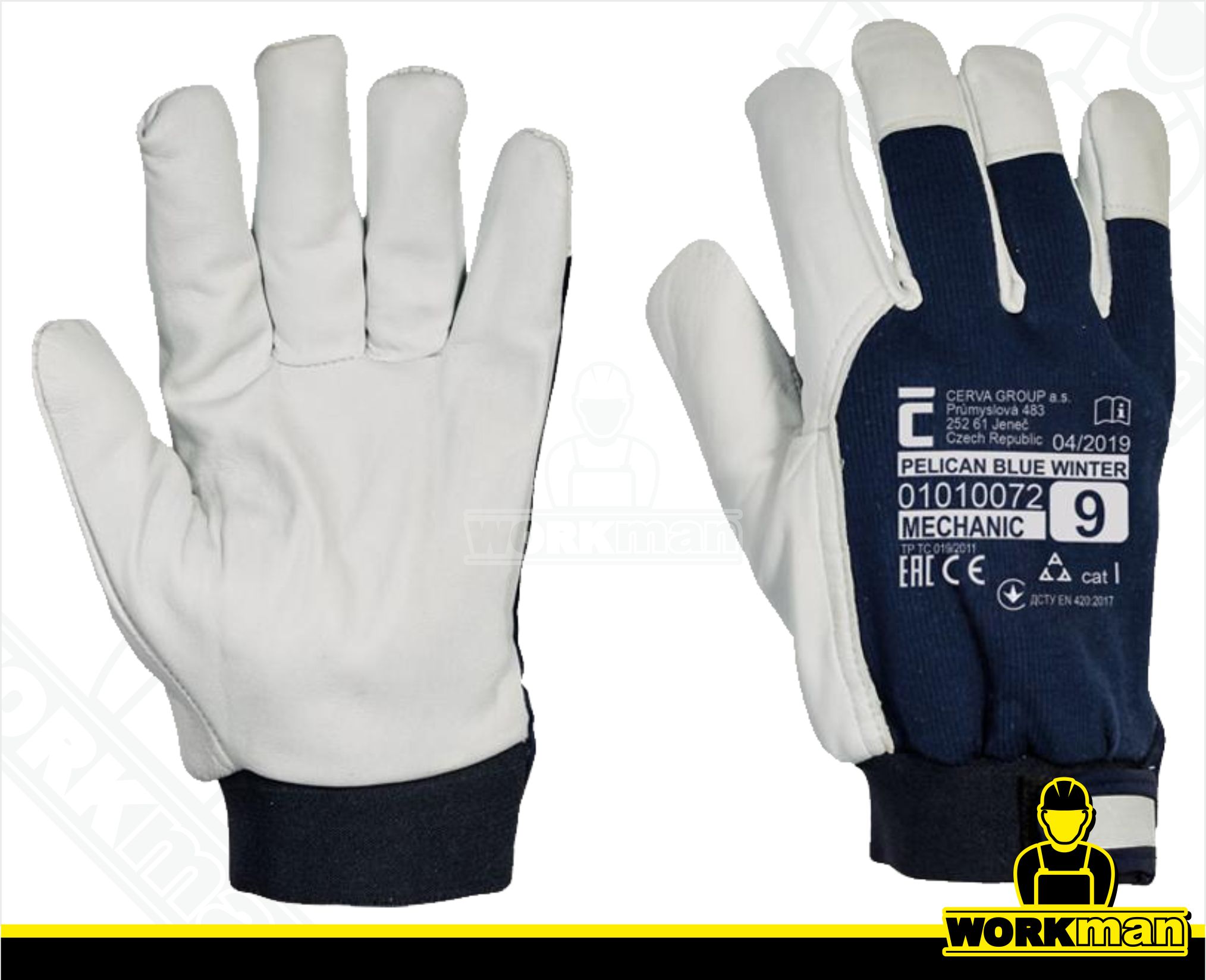 Zateplené kombinované rukavice PELICAN BLUE WINTER Červa