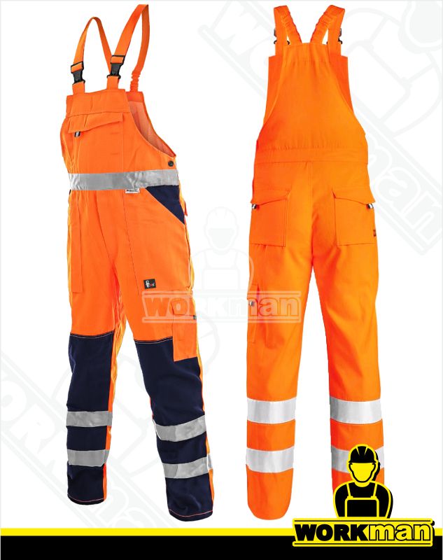 Reflexné montérkové nohavice NORWICH s náprsenkou Cxs