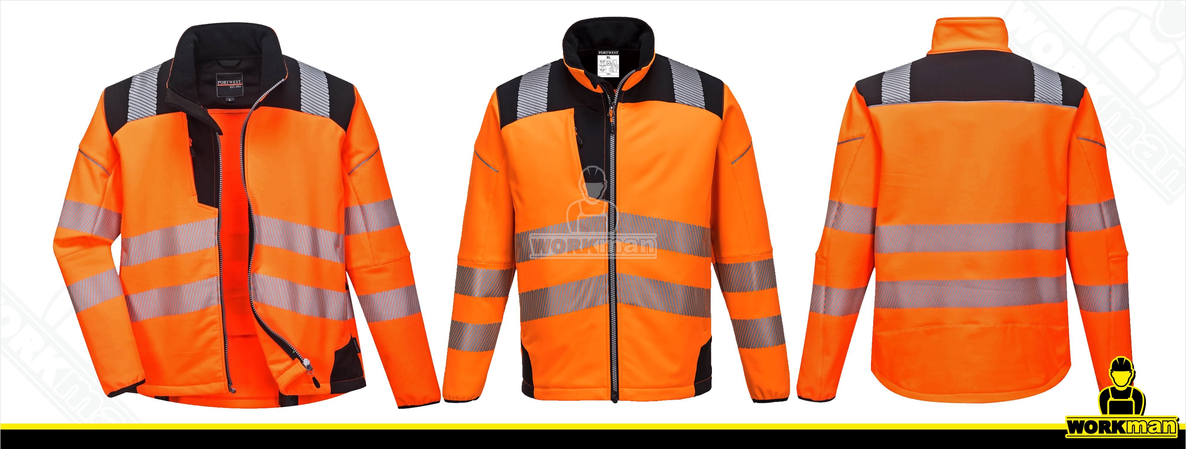 Reflexná softshellová bunda VISION T402 Portwest