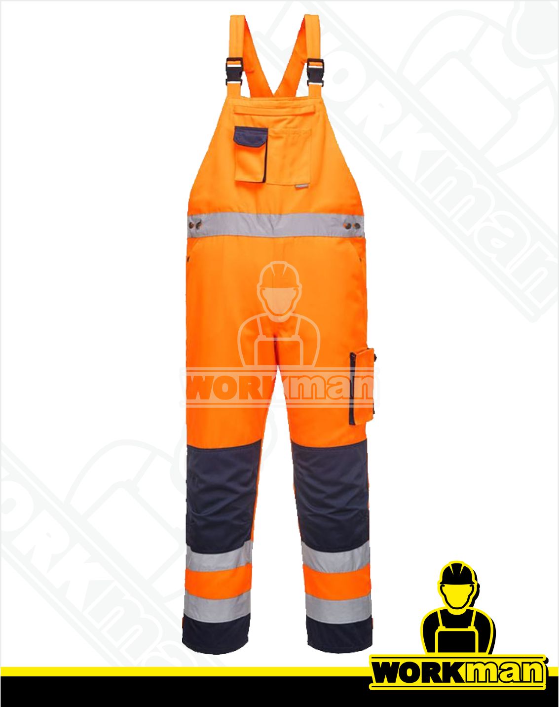 Reflexné nohavice Hi-Vis TEXO TX52 s náprsenkou Portwest