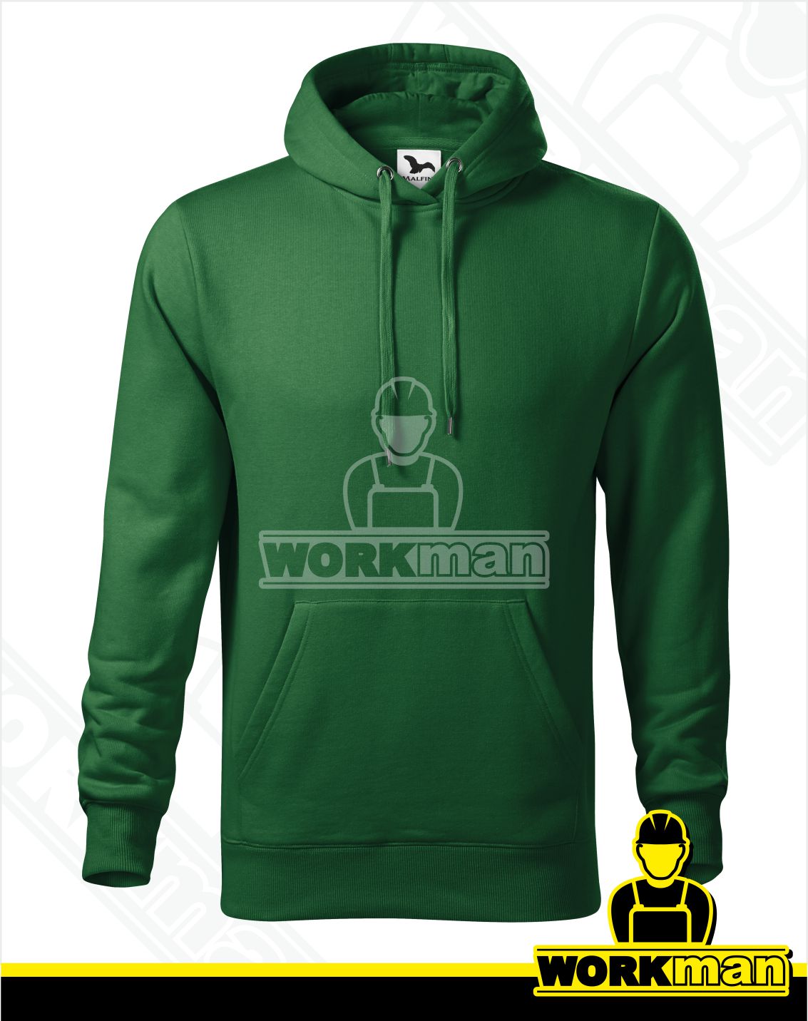 Pánska mikina s kapucňou CAPE Malfini fľaškovozelená