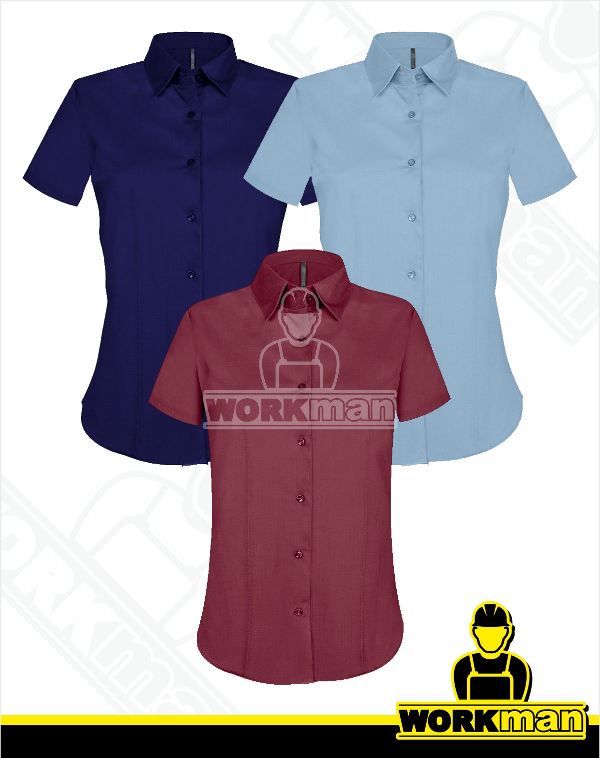 Dámska strečová košeľa s krátkym rukávom K532 Kariban