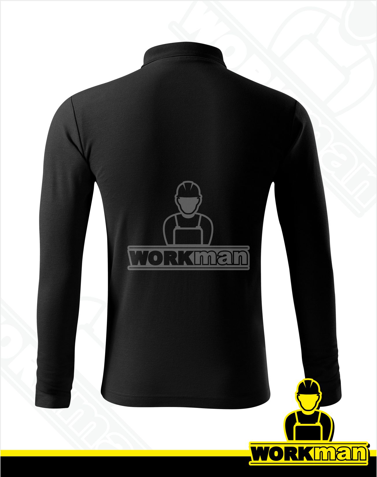 Pánska polokošeľa PIQUE POLO LS Malfini čierna