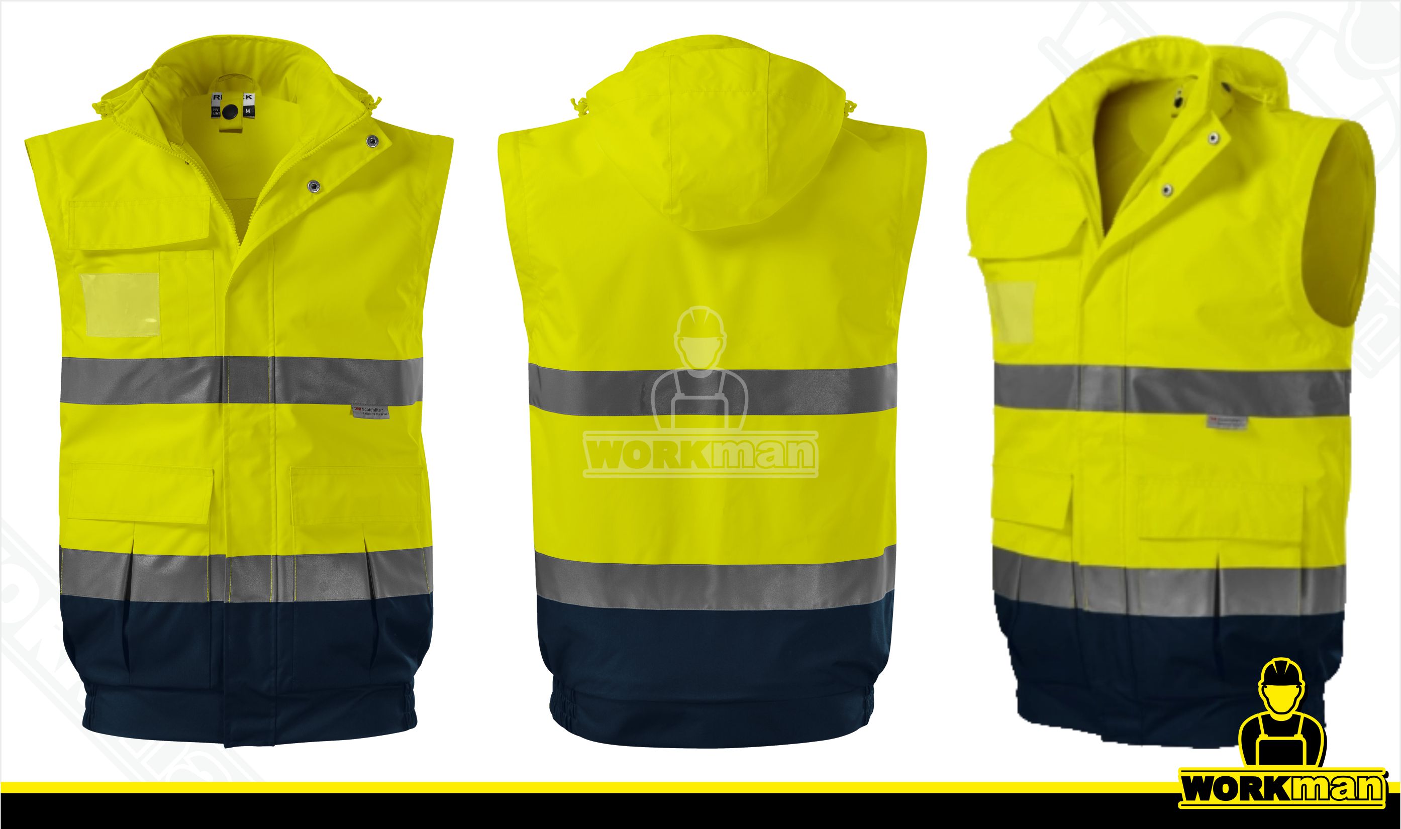 Reflexná bunda HV GUARD 4 IN 1 Rimeck žltá
