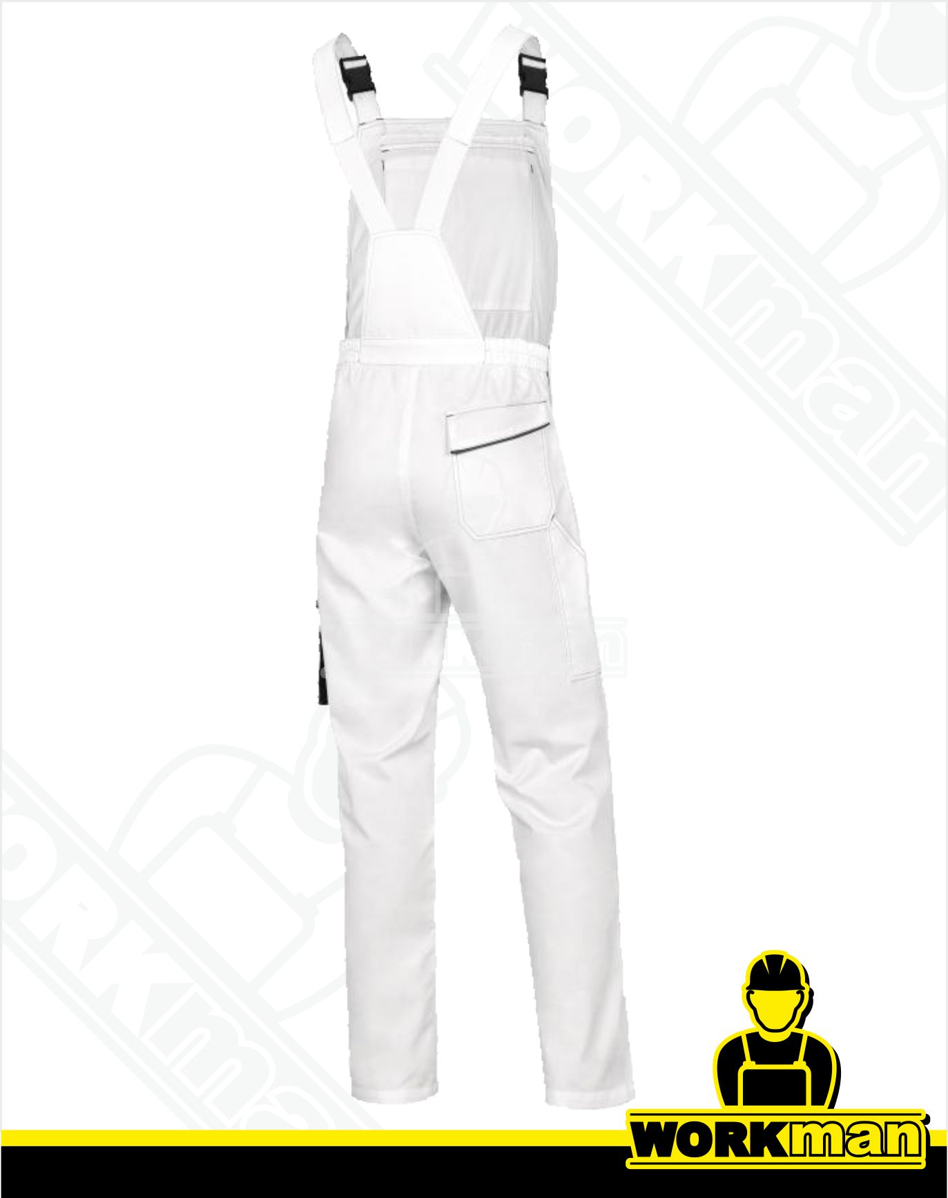 Montérkové nohavice M6SAL PANOSTYLE s náprsenkou Deltaplus biela