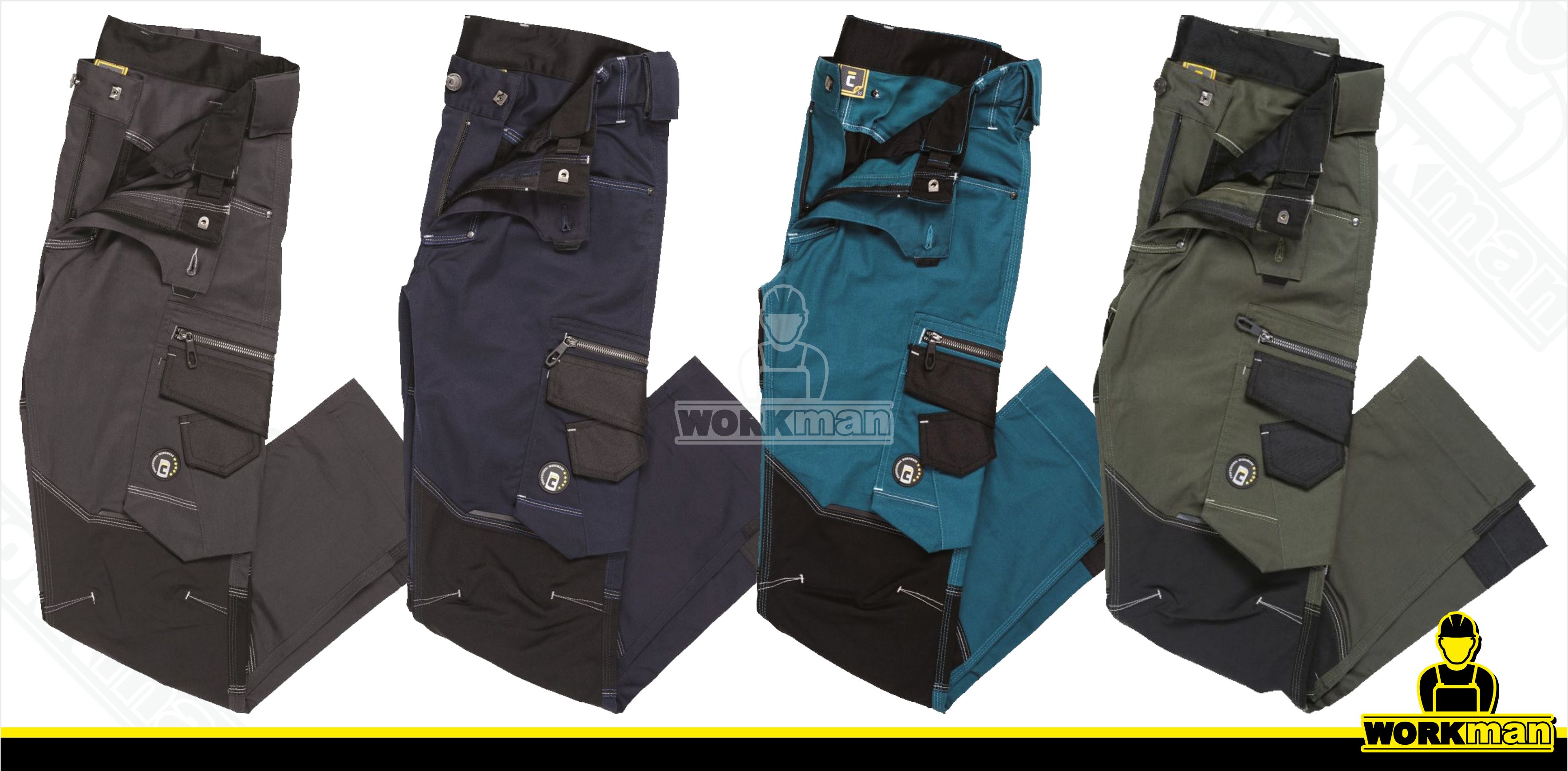 Strečové montérkové nohavice NEURUM CLASSIC do pása Červa