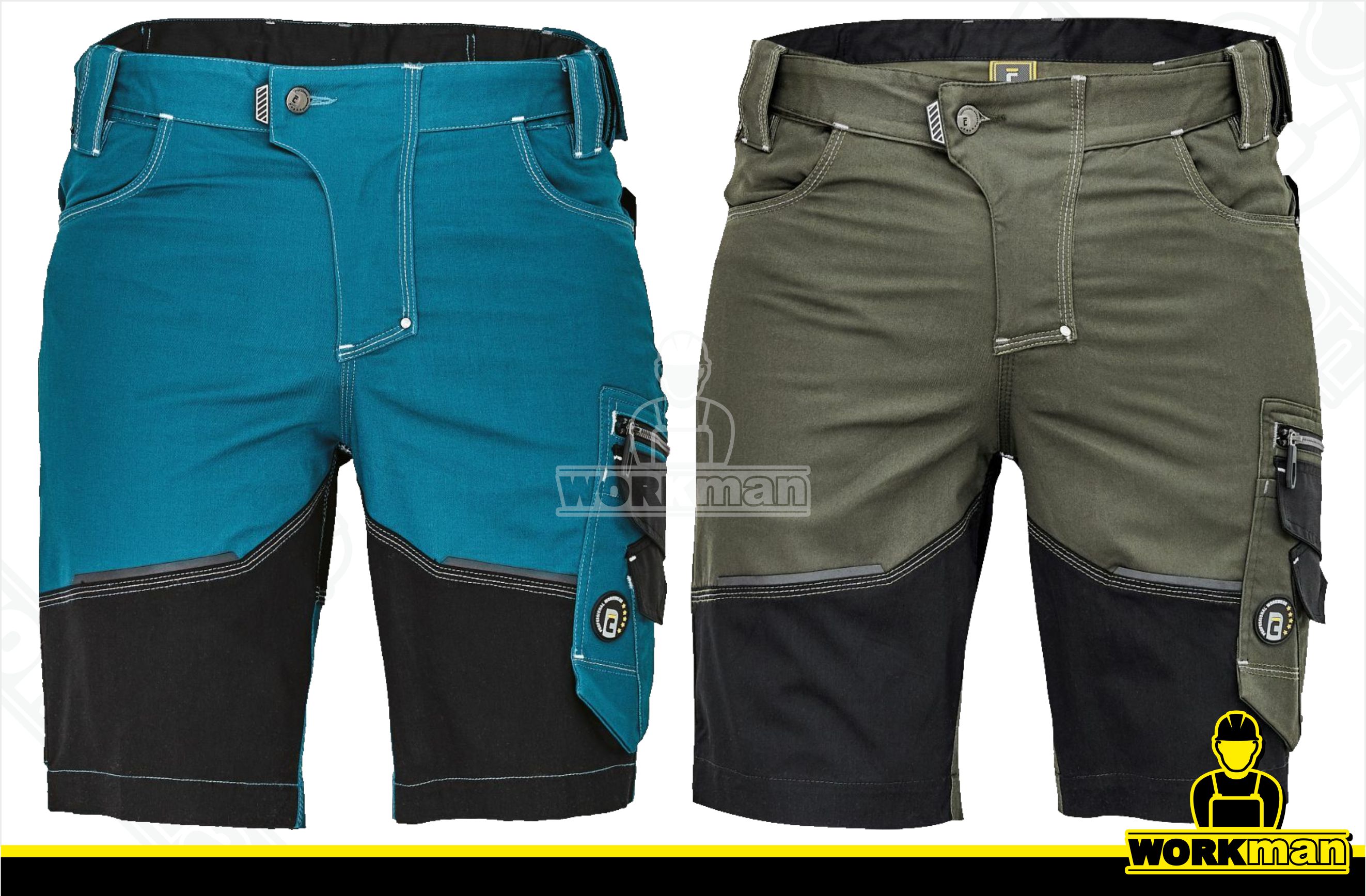 Strečové montérkové šortky NEURUM CLASSIC Červa