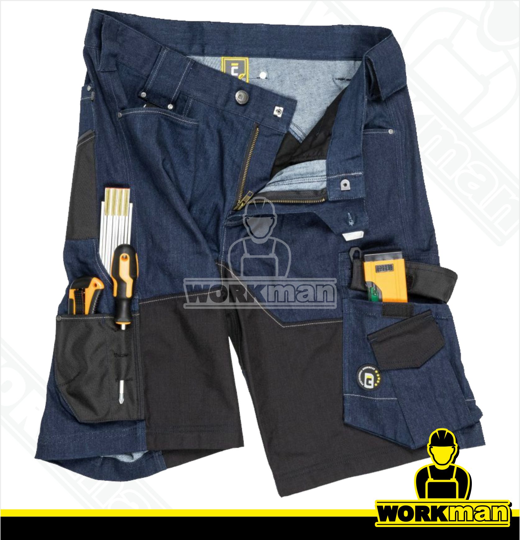 Strečové riflové kraťasy NEURUM DENIM Červa