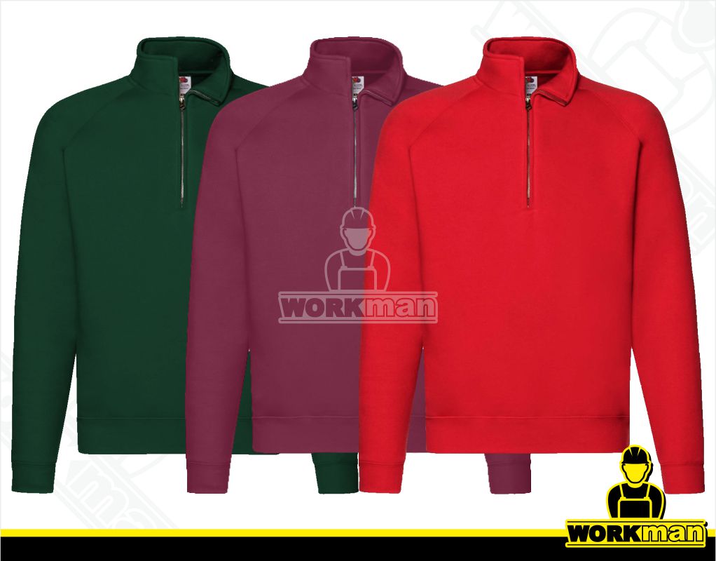 Pánska mikina PREMIUM ZIP NECK SWEAT Fruit of the Loom