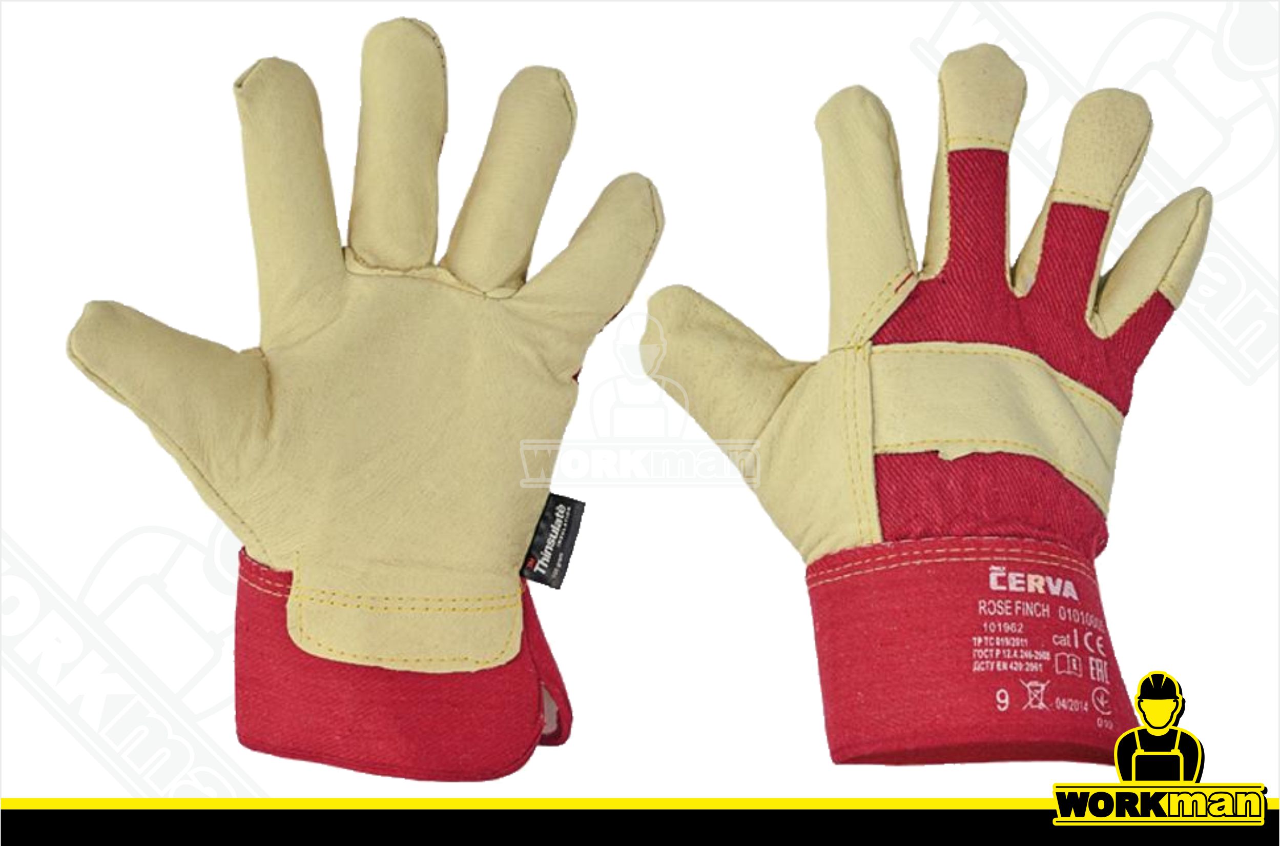 Zateplené kombinované rukavice ROSE FINCH Červa