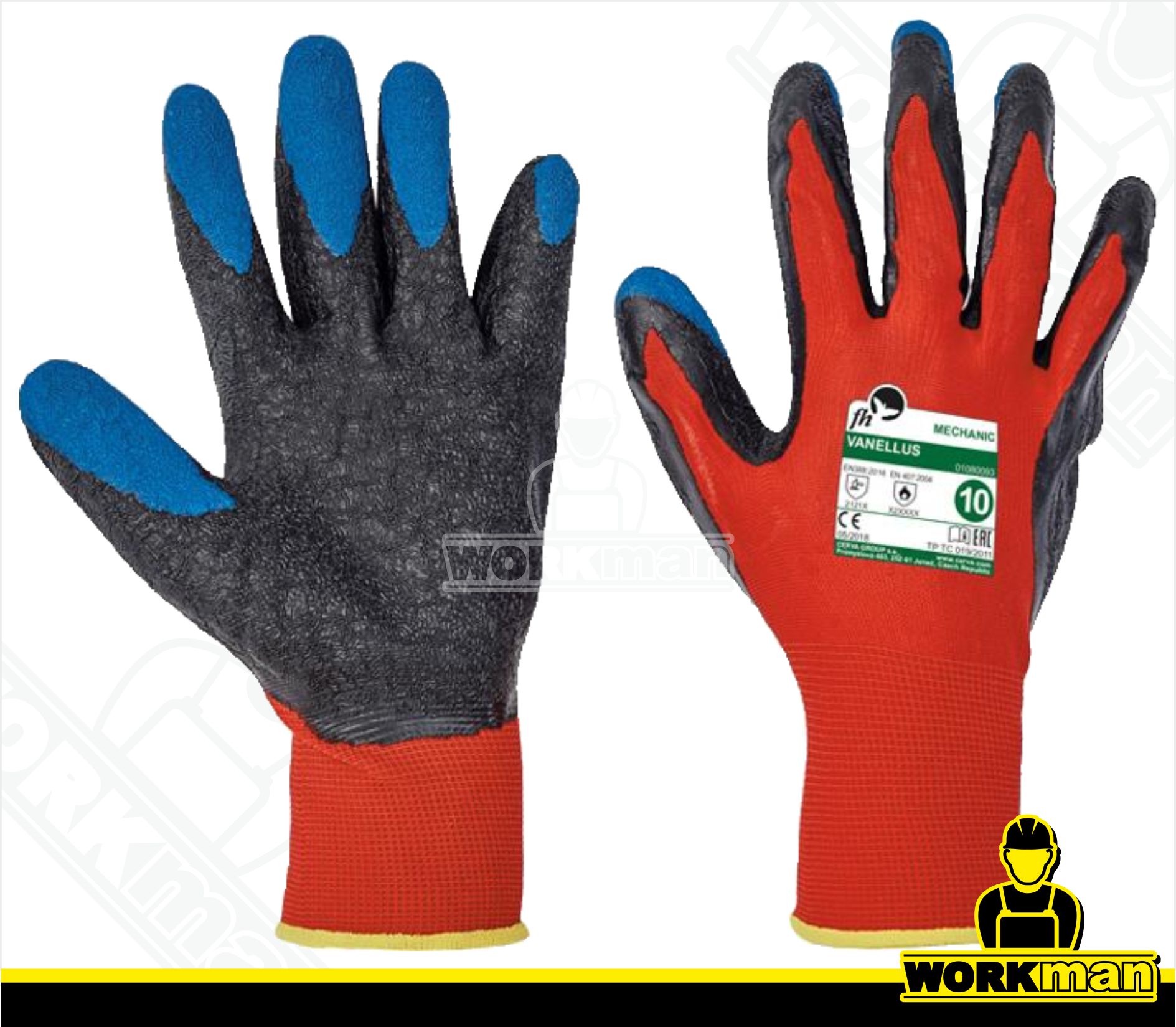 Povrstvené pracovné rukavice VANELLUS Červa