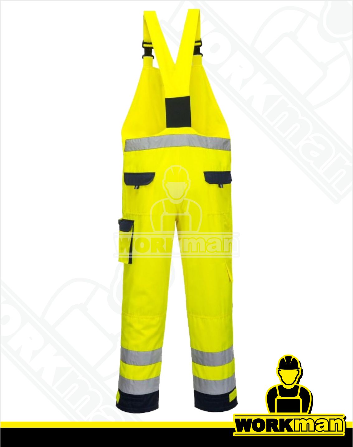 Reflexné nohavice Hi-Vis TEXO TX52 s náprsenkou Portwest