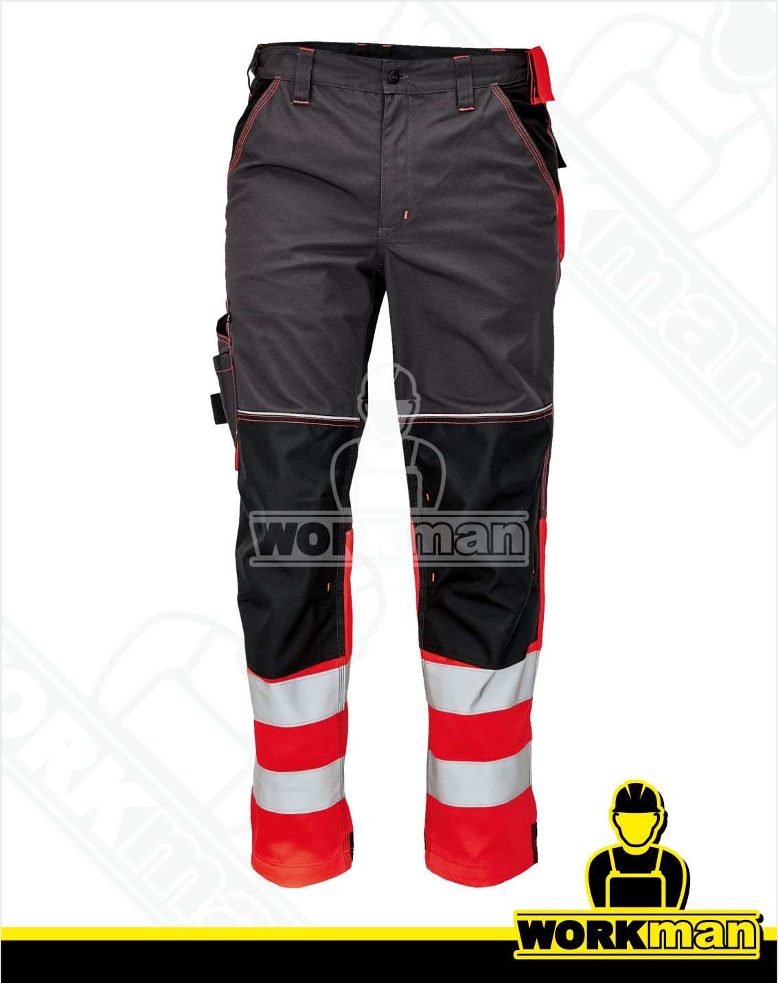 Reflexné pracovné nohavice KNOXFIELD do pása Červa