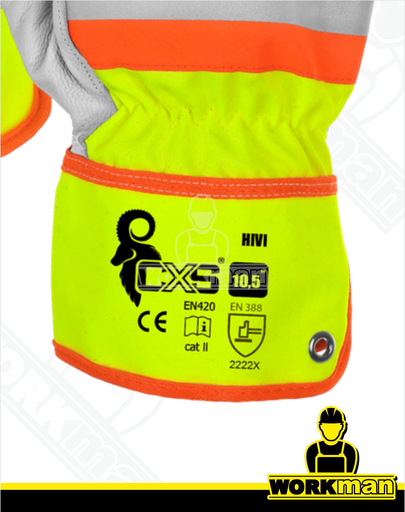 Reflexné kombinované pracovné rukavice HIVI Cxs