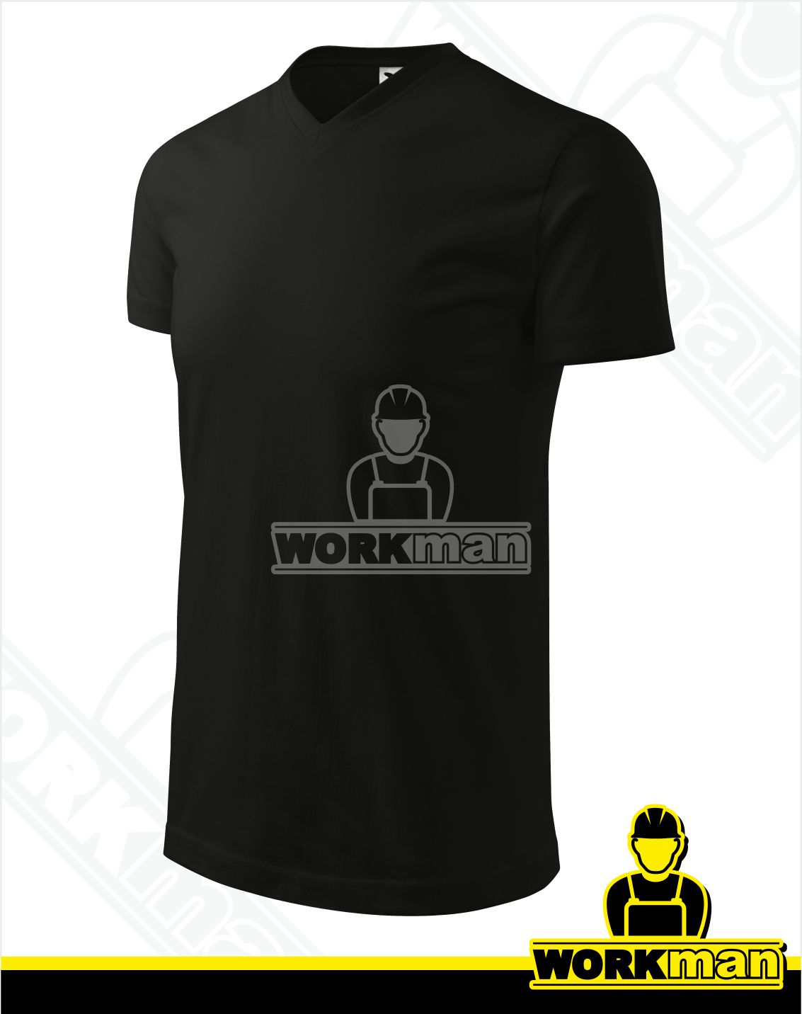 Unisex tričko HEAVY V-NECK Malfini čierna