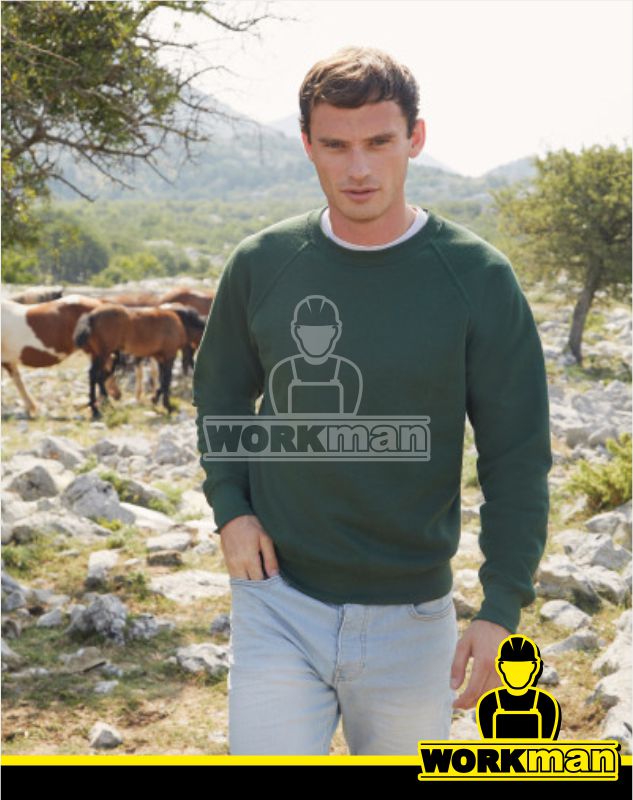 Pánska mikina CLASSIC RAGLAN SWEAT Fruit of the Loom