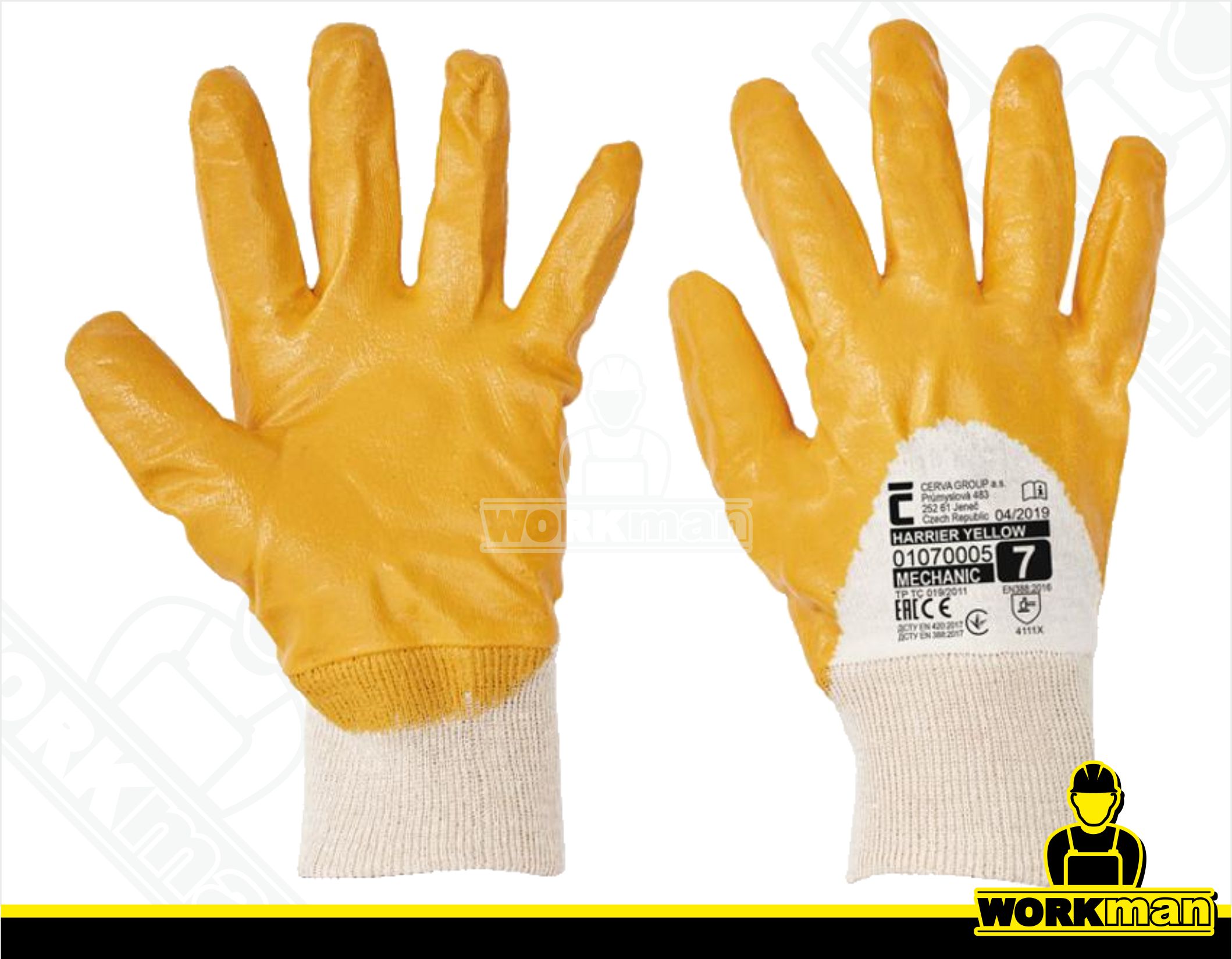 Povrstvené pracovné rukavice HARRIER YELLOW Červa
