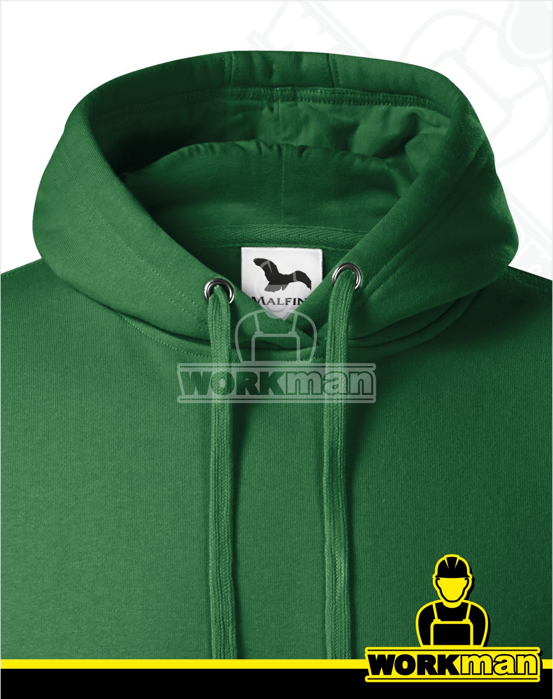 Pánska mikina s kapucňou CAPE Malfini fľaškovozelená